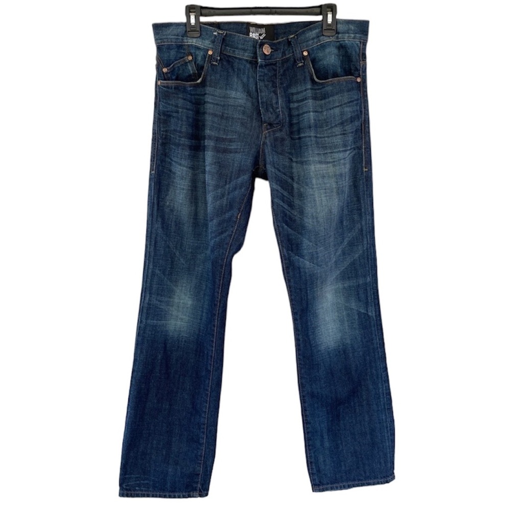 William Rast Men's Button Denim Blue Straight Leg Jeans Size 34x30